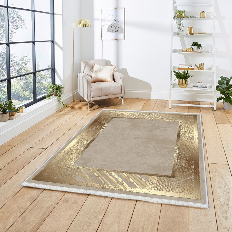 Washable carpets in gold