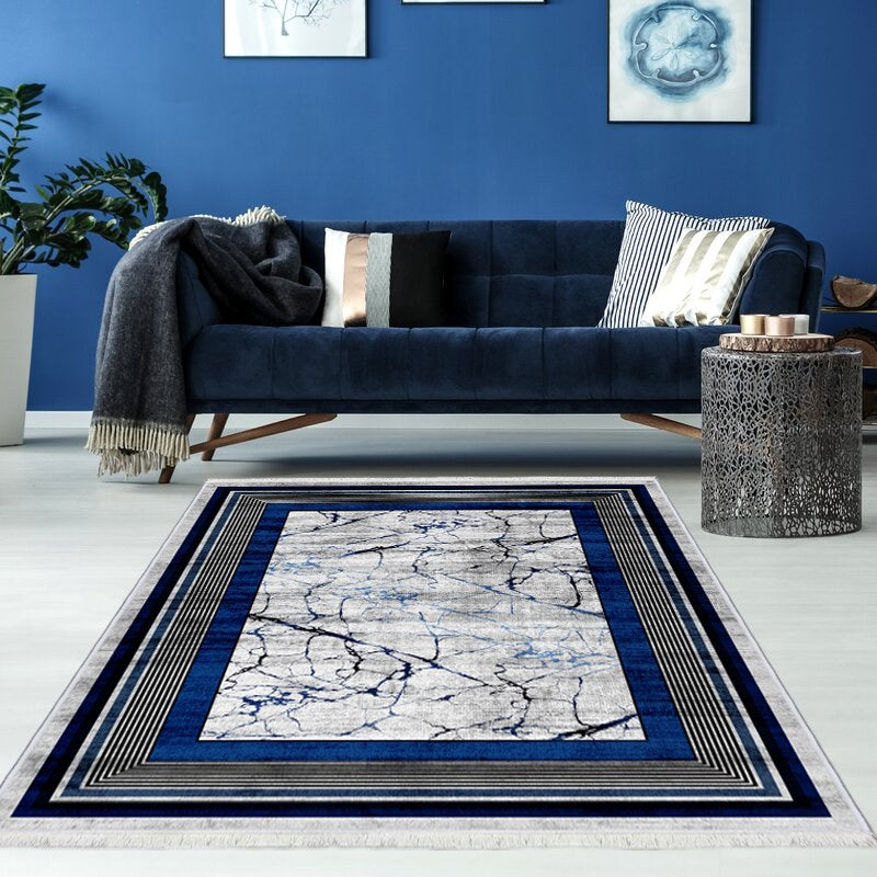 Washable carpets in blue