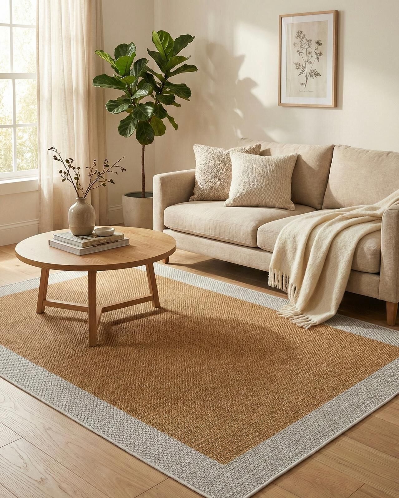 Sisal Natur Teppich Senf